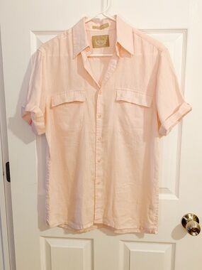 Bruno New York | Men's Casual linen Short-Sleeve Button-Down Shirt - size S